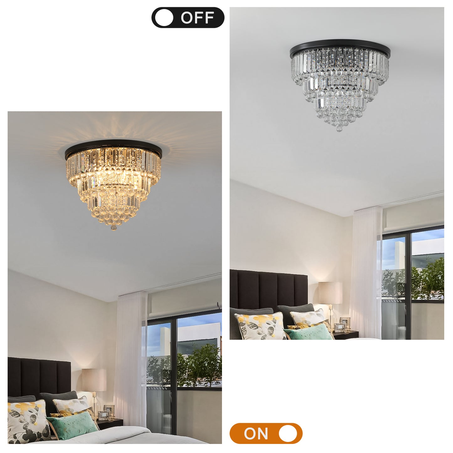 REYDELUZ 19.7" Modern Style Crystal Lights.