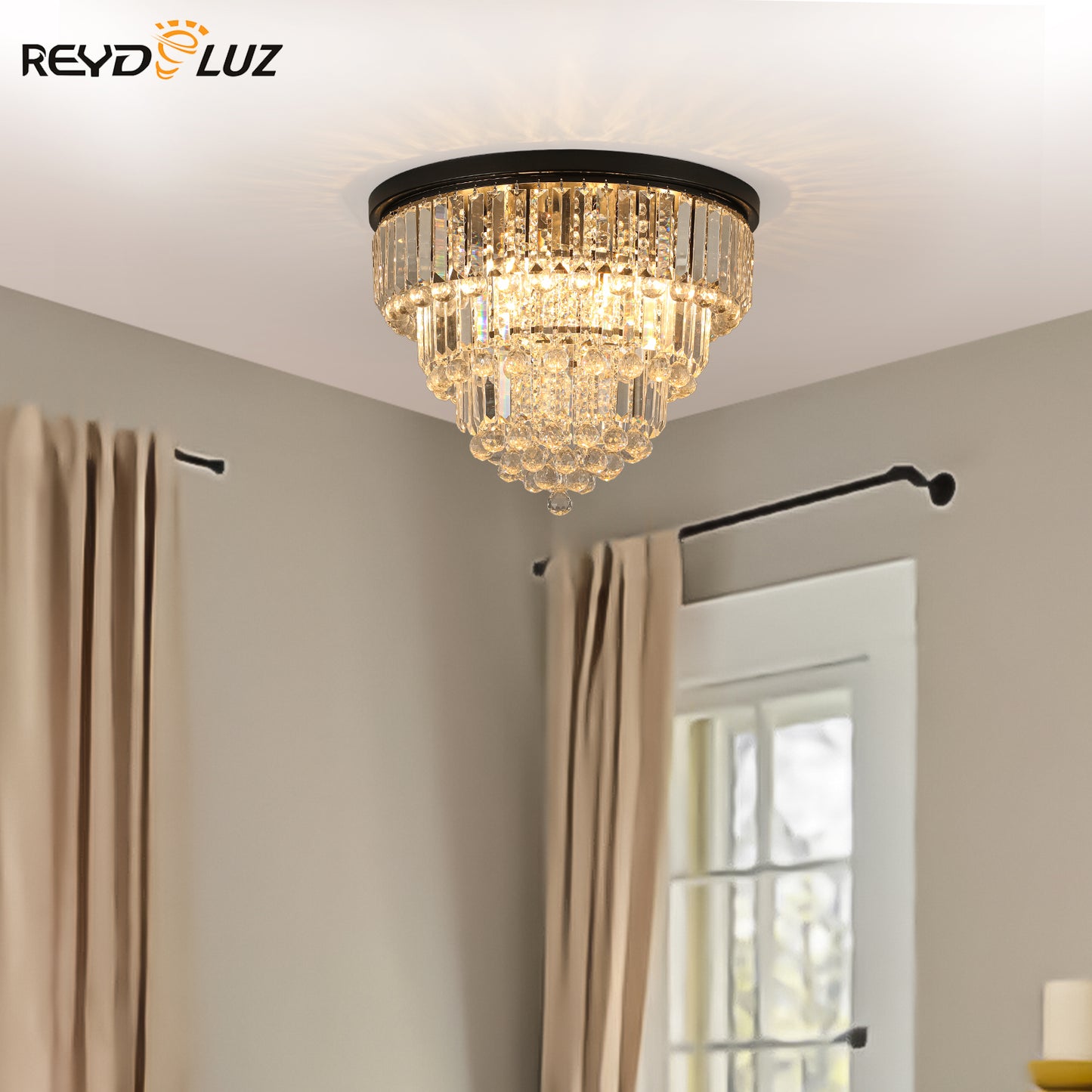 REYDELUZ 19.7" Modern Style Crystal Lights.