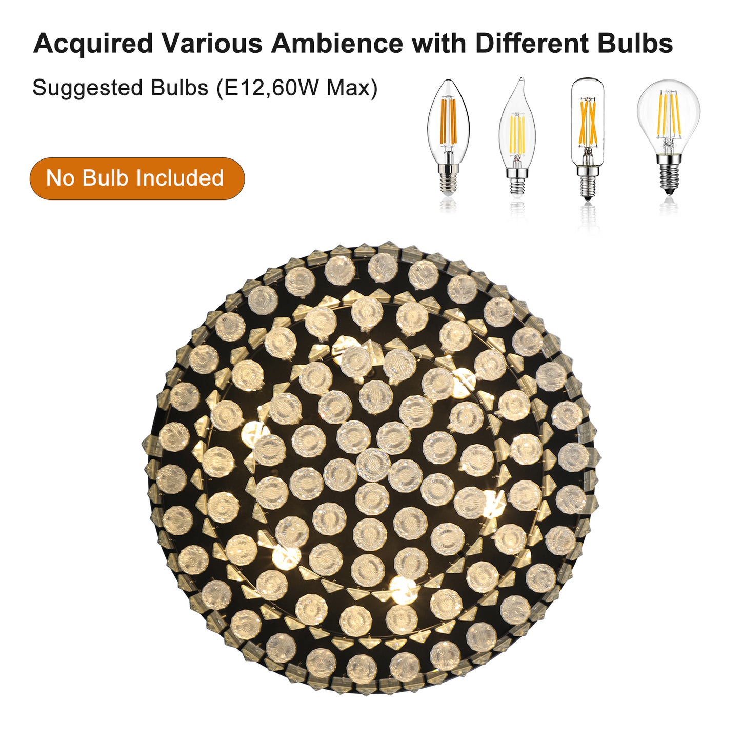 REYDELUZ 19.7" Modern Style Crystal Lights.
