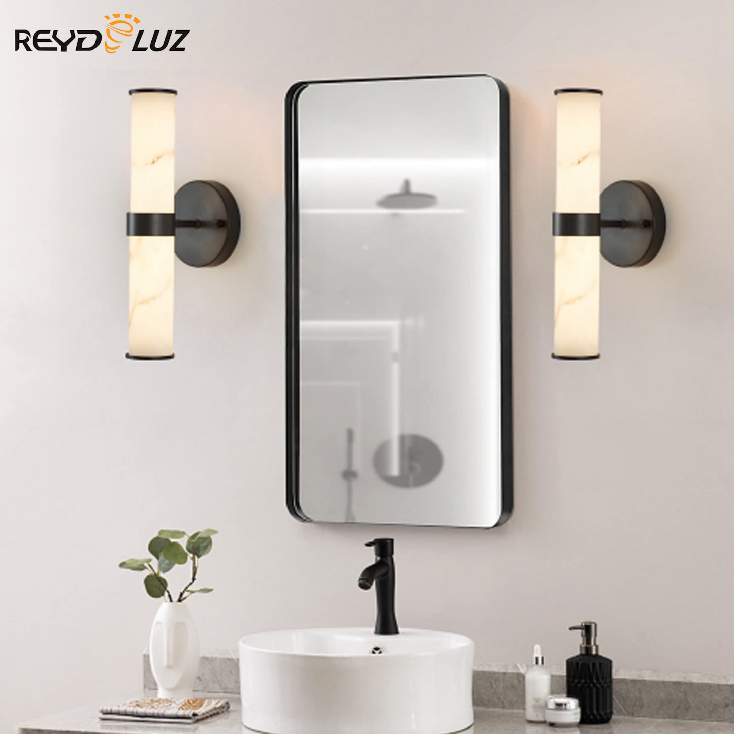 REYDELUZ 4.7" Resin Imitation Marble Texture Wall Light