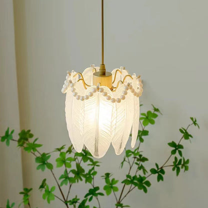 REYDELUZ 7.8” Pearl feather Ceiling Lights Chandeliers