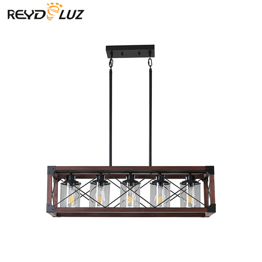 REYDELUZ 31.5" Farmhouse Chandelier For Kitchen