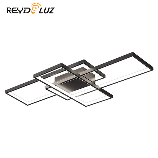REYDELUZ 35.4" Black Square Modern Ceiling Light