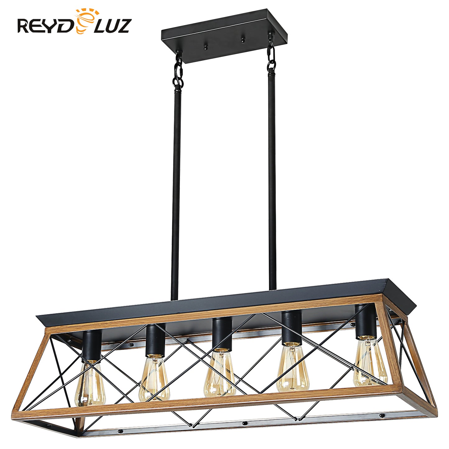 REYDELUZ 31.5" Farmhouse Chandeliers With 5 Bulbs