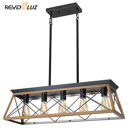 REYDELUZ 31.5" Farmhouse Chandeliers With 5 Bulbs