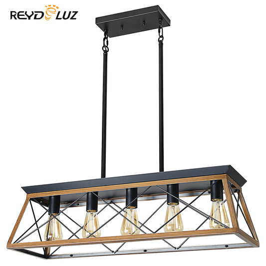 REYDELUZ 31.5" Farmhouse Chandeliers With 5 Bulbs