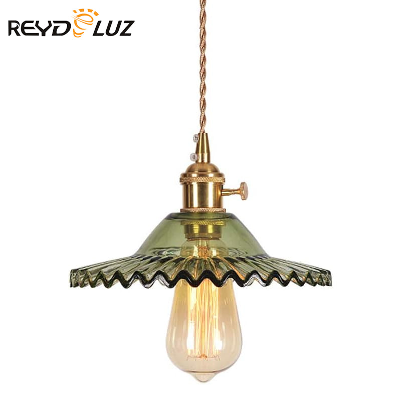 REYDELUZ 22" Green Glass Chandelier