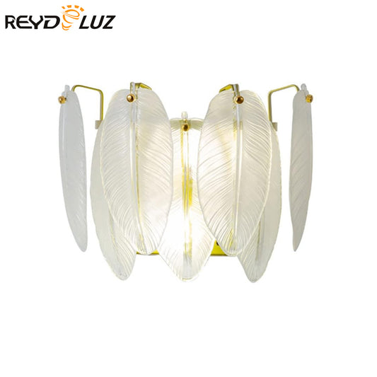 REYDELUZ 30" Feather Glass Retro Wall Lamp