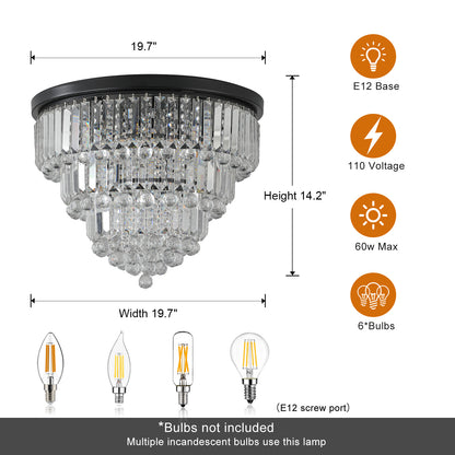 REYDELUZ 19.7" Modern Style Crystal Lights.