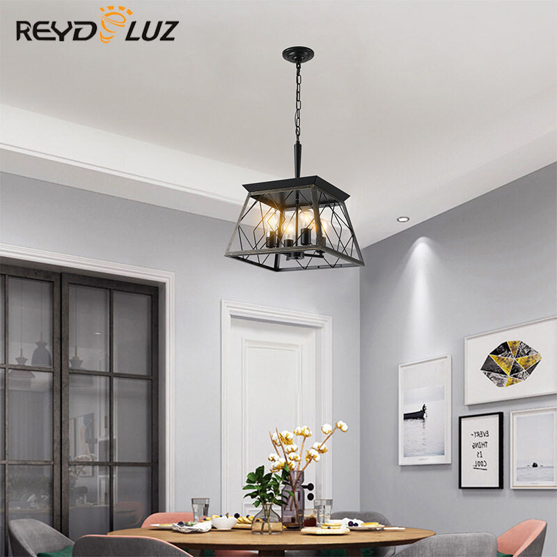 REYDELUZ 15" Farmhouse Chandeliers For Oak