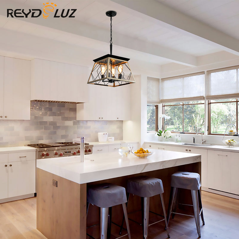 REYDELUZ 15" Farmhouse Chandeliers For Oak