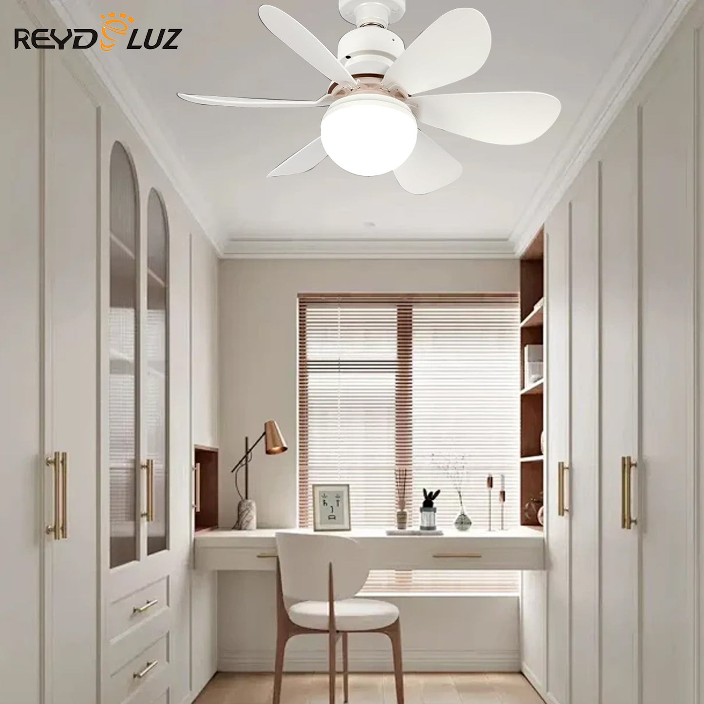 REYDELUZ 16.5" Socket Ceiling Fans Light with Remote for E26 Bulb