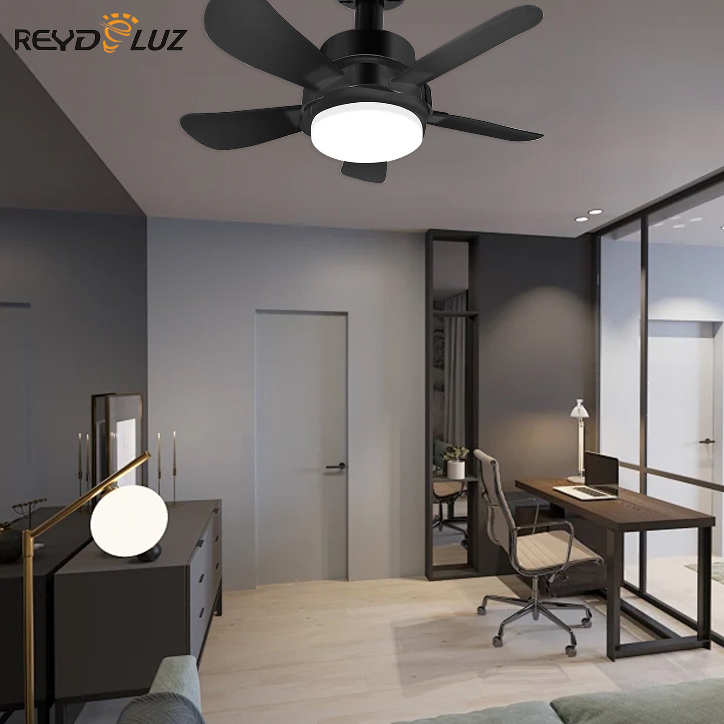 REYDELUZ 15.8" Socket Ceiling Fans Light with Remote for E26 Bulb