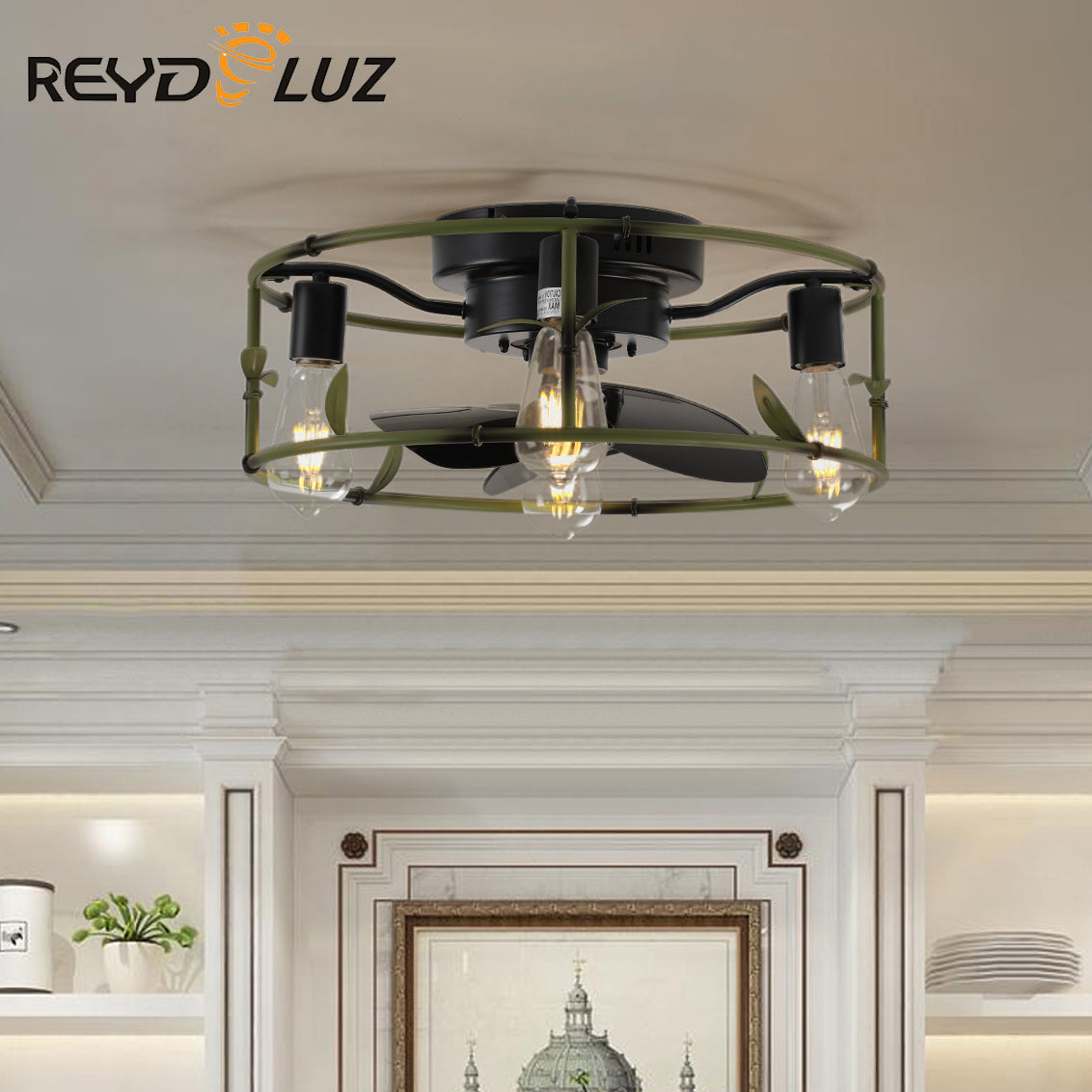 REYDELUZ 18.50" Caged Ceiling Fan Quick and easy installation