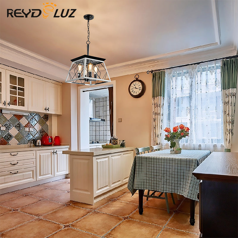 REYDELUZ 15" Farmhouse Chandeliers For Oak