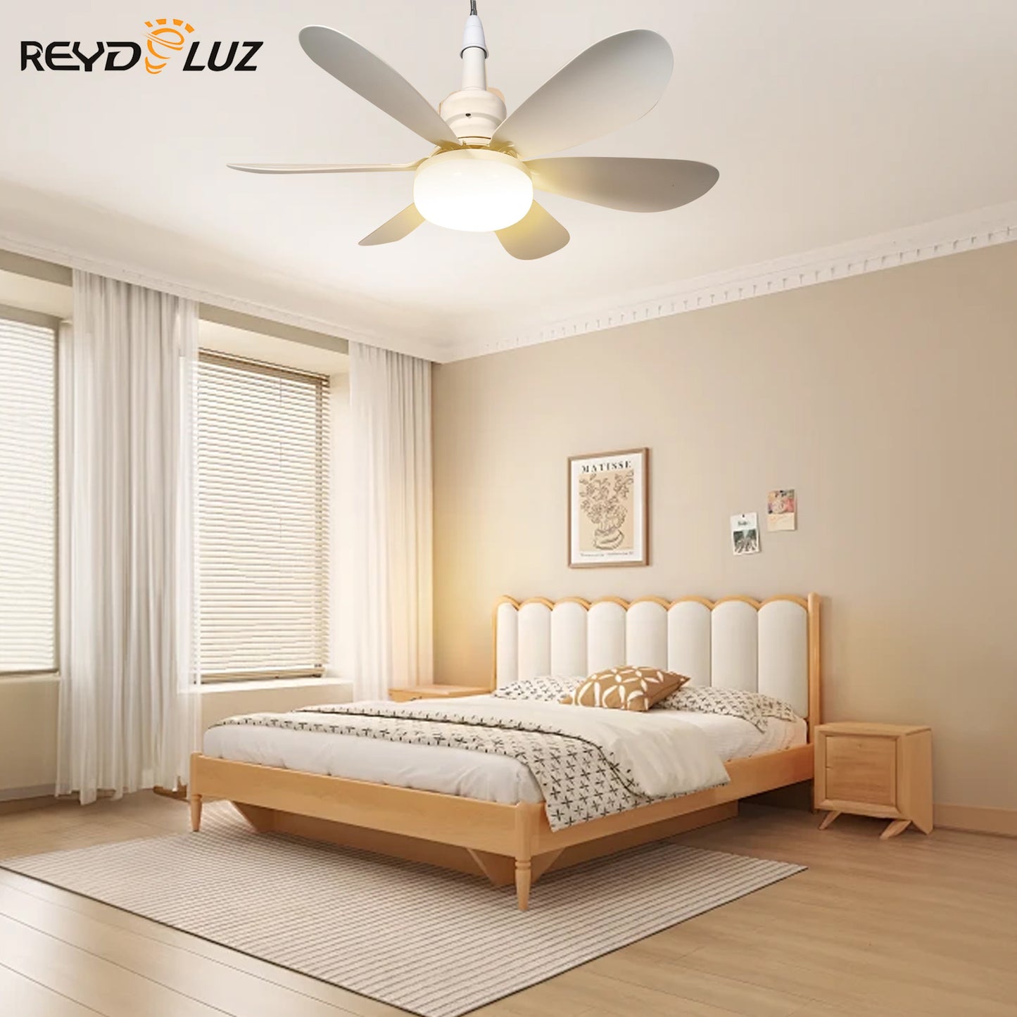 REYDELUZ 20.5’’ Screw in Ceiling Fan in Light Socket