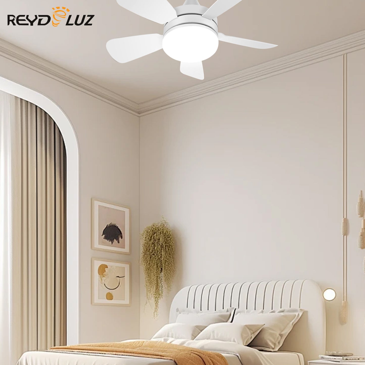 REYDELUZ 8.23’’ Screw in Ceiling Fan in Light Socket