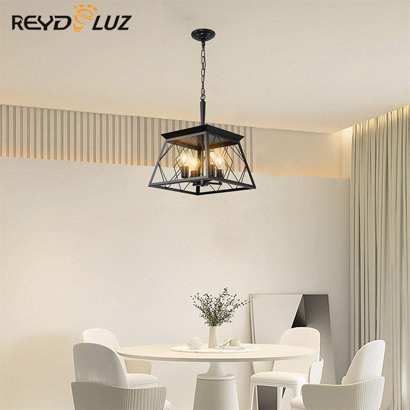 REYDELUZ 15" Farmhouse Chandeliers For Oak