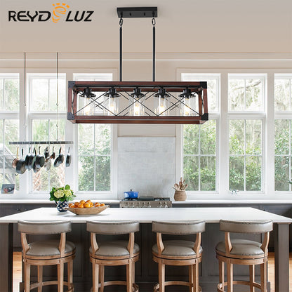 REYDELUZ 31.5" Farmhouse Chandelier For Kitchen