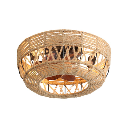 REYDELUZ 19" Boho Ceiling Fans with Lights for Bedroom.