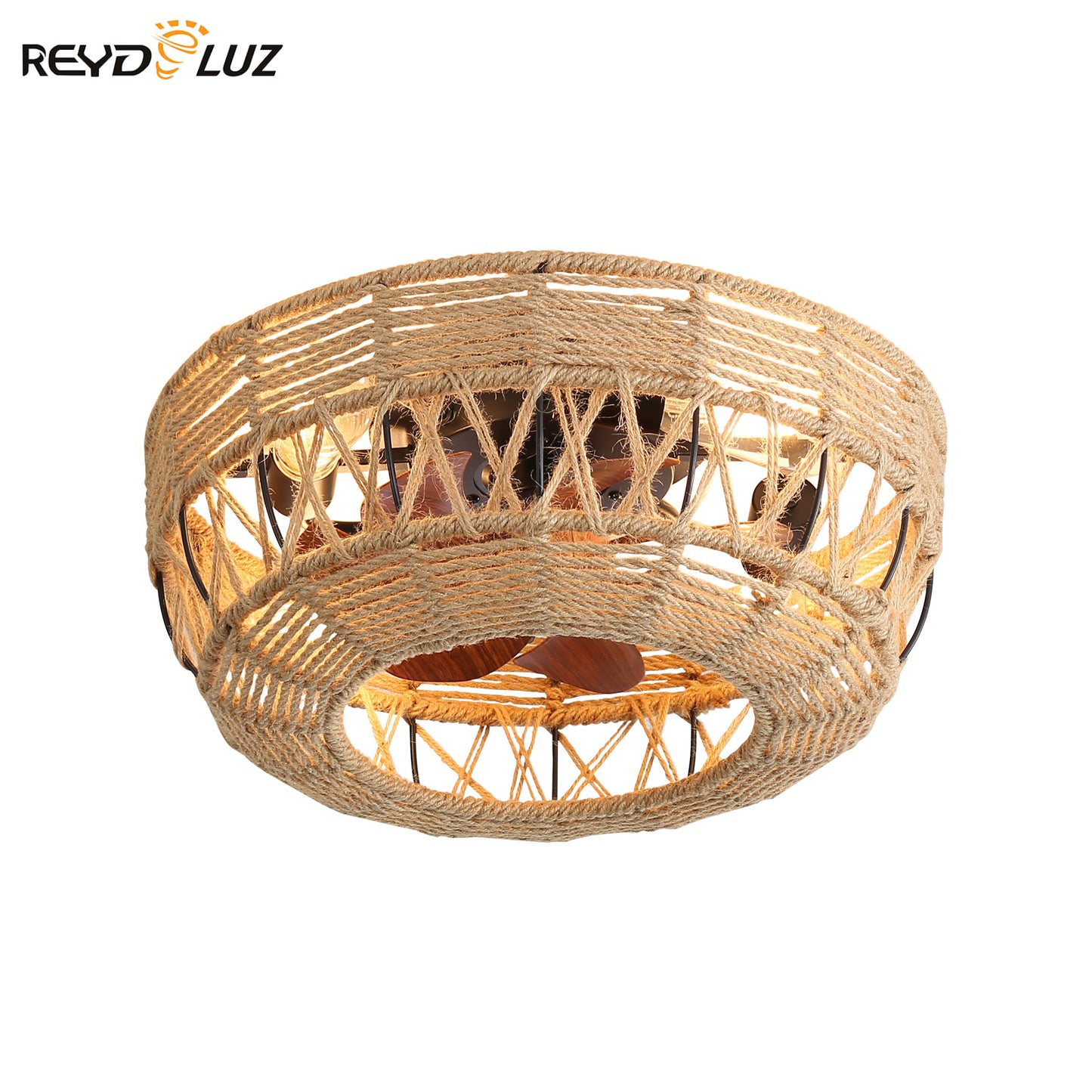 REYDELUZ 19" Boho Ceiling Fans with Lights for Bedroom.