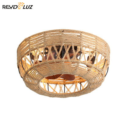 REYDELUZ 19" Boho Ceiling Fans with Lights for Bedroom.