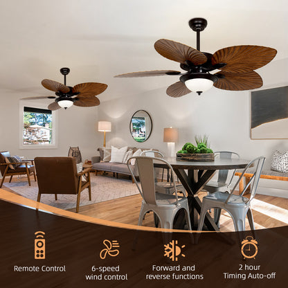 REYDELUZ 52" Tropical Ceiling Fan with LED Light.