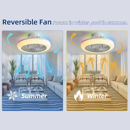 REYDELUZ 18" Smart RGB Ceiling Fan with Alexa/Google/APP.