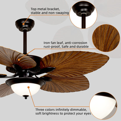 REYDELUZ 52" Tropical Ceiling Fan with LED Light.