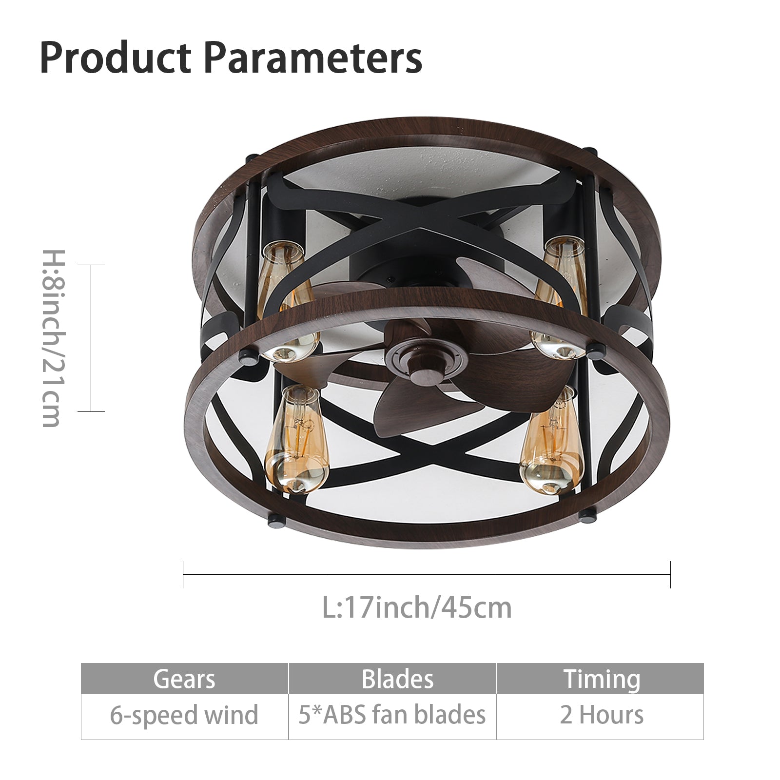 MS-0001 American retro E27 / E14 ceiling fan light and ceiling fan chandelier, monochromatic lamp and 6 gear wind speed, can be controlled using a remote control, suitable for bedroom study dining room etc