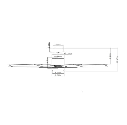 REYDELUZ 60" Ceiling Fan with Remote Modern Windmill Fan for Covered Outdoor.