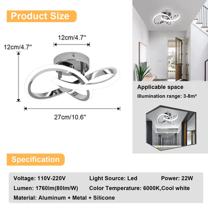 REYDELUZ 9.4" Hallway Light Acrylic Modern LED Ceiling Light Fixtures.