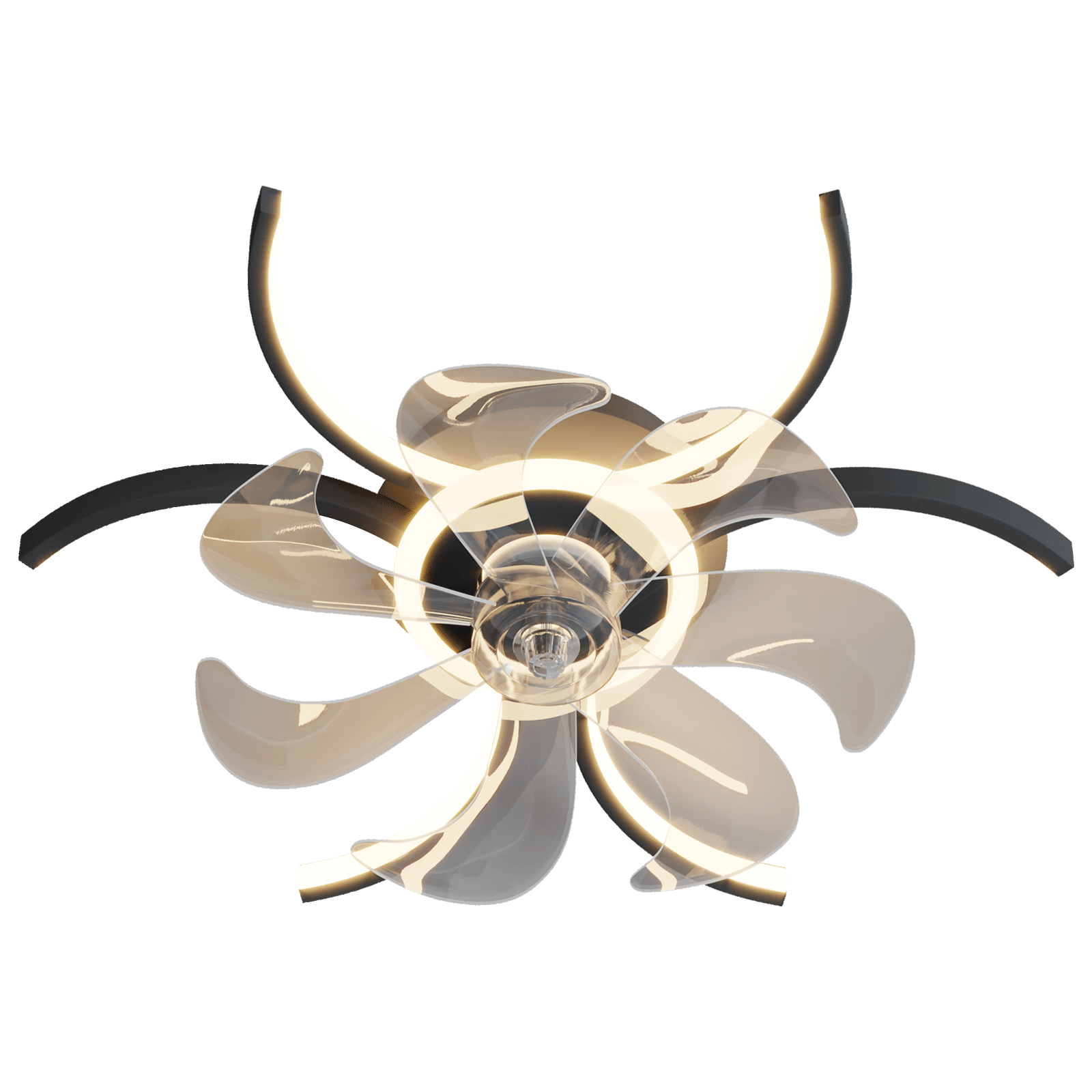 REYDELUZ Ceiling Lamp with Fan 20.4-Inch 48w Dimmable Led Ceiling Lamp with Remote Control Adjustable Wind Speed Suitable for Fan Lamp in Living Room and Bedroom