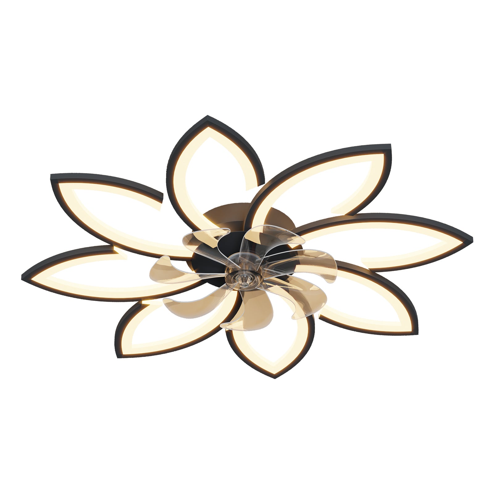 REYDELUZ 35.4 inches Modern Ceiling Fan with LED Light and Remote Control 3-speed Adjustable  Ceiling Fan for Indoor Lighting