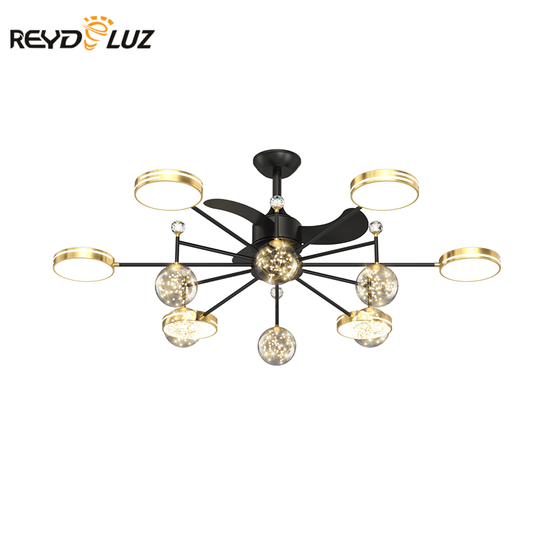 Modern led ceiling fan, projection lamp, adjustable wind speed,