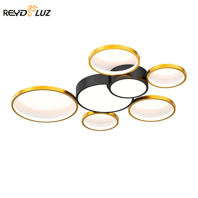 Round Modern LED Chandelier for living room bedroom study kitchen Dimming Home Acrylic Ceiling Chandelier lighting decoration.
