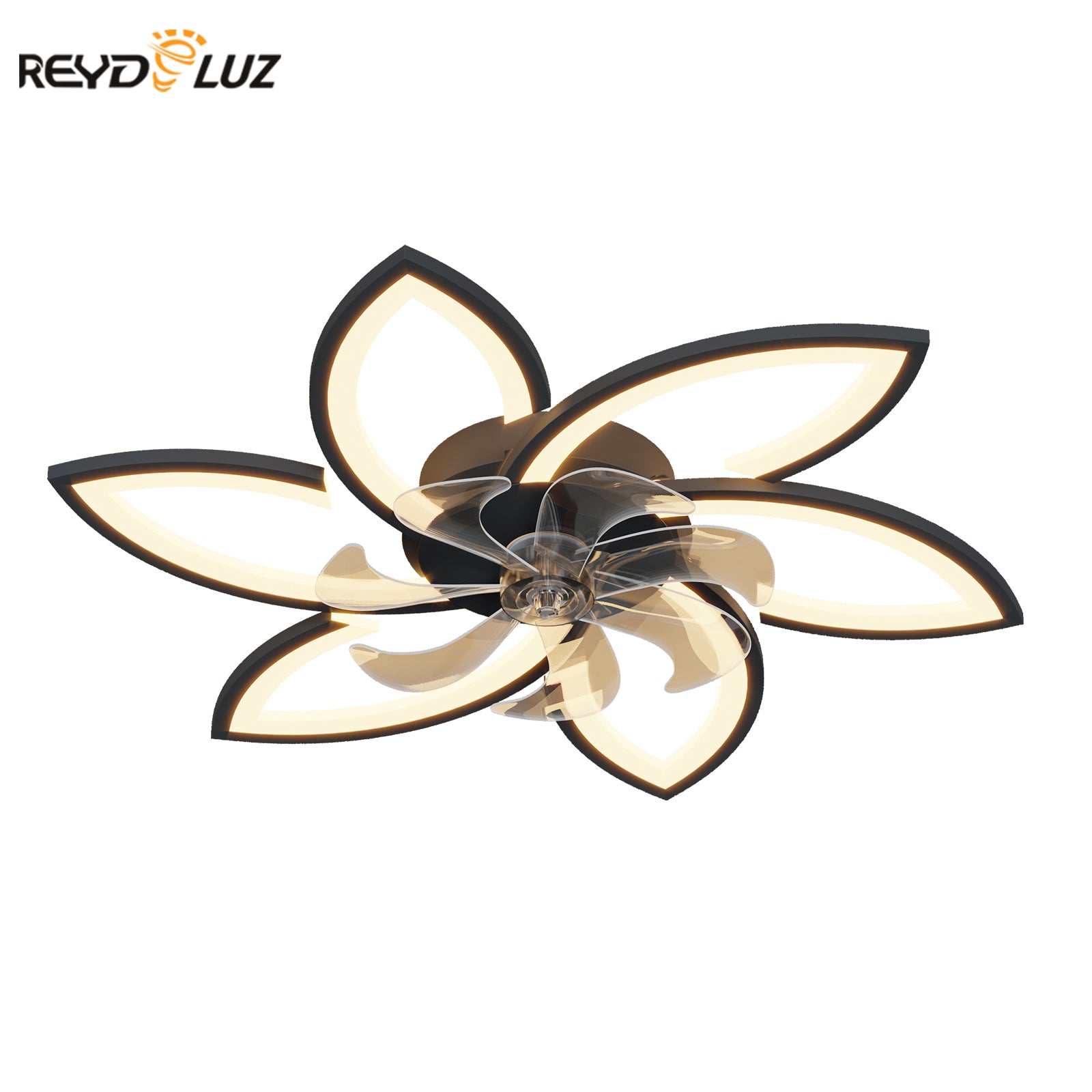 REYDELUZ 35.4 inches Modern Ceiling Fan with LED Light and Remote Control 3-speed Adjustable  Ceiling Fan for Indoor Lighting