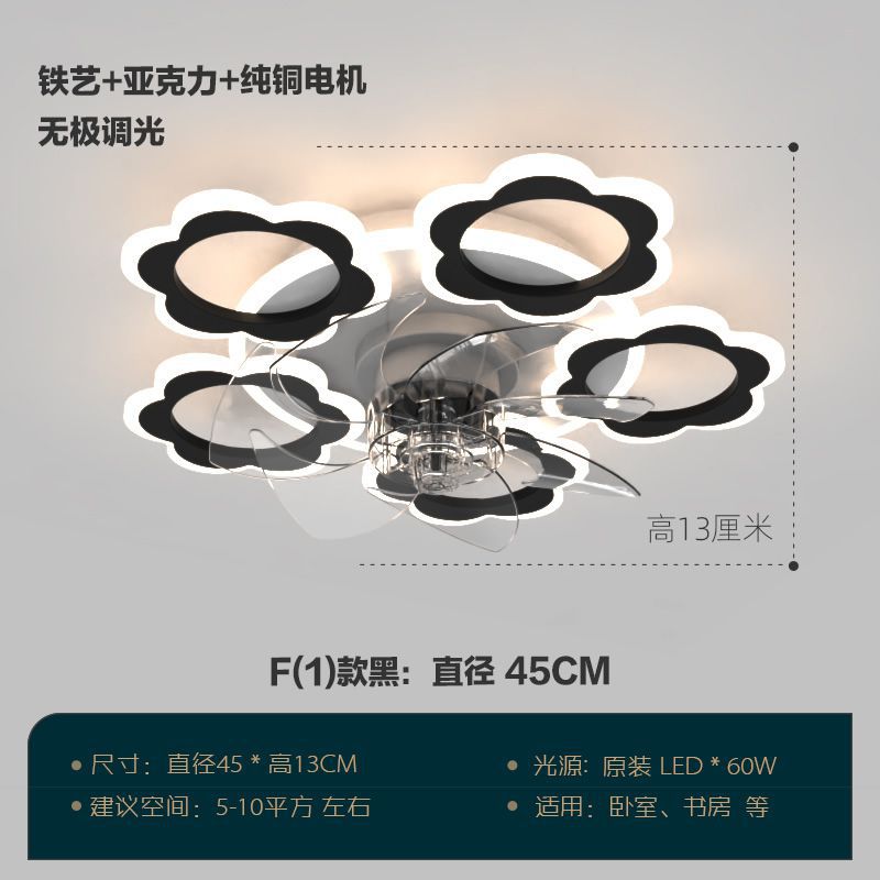 Dimmable Modern Annular Ring Embedded Intelligent Ceiling Fan Is Suitable For Interior Decoration For Living Room.