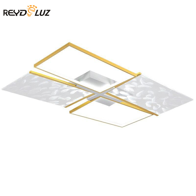 Modern LED Ceiling Lamp Living Room Bedroom Lighting New Lamp Gold Frame Aluminum Chandelier indoor Lighting.