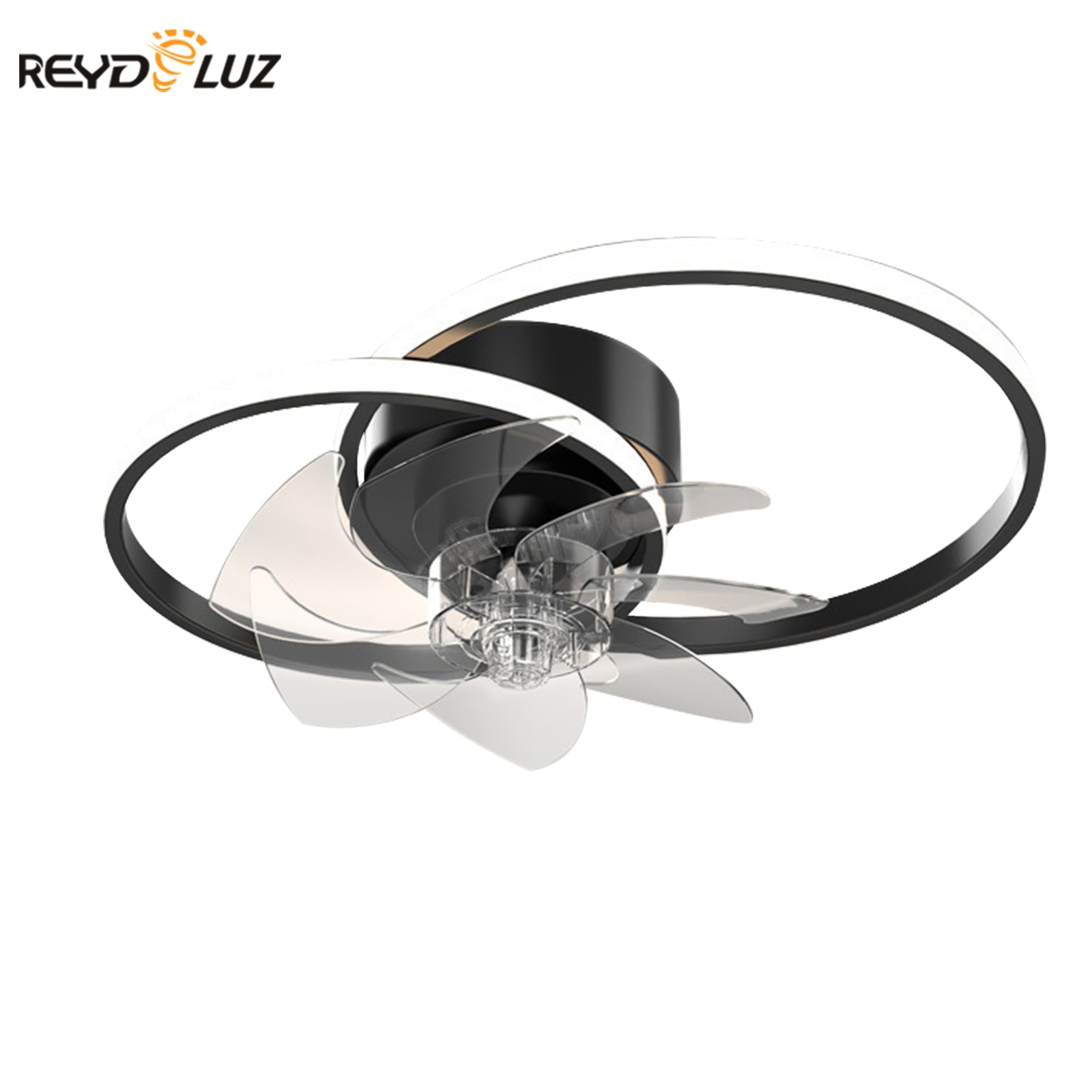 REYDELUZ 19.6 Inch Ceiling Fan Equipped with Light and Remote Control Device Adjustable Tricolor Light Suitable for Bedrooms and Restaurants