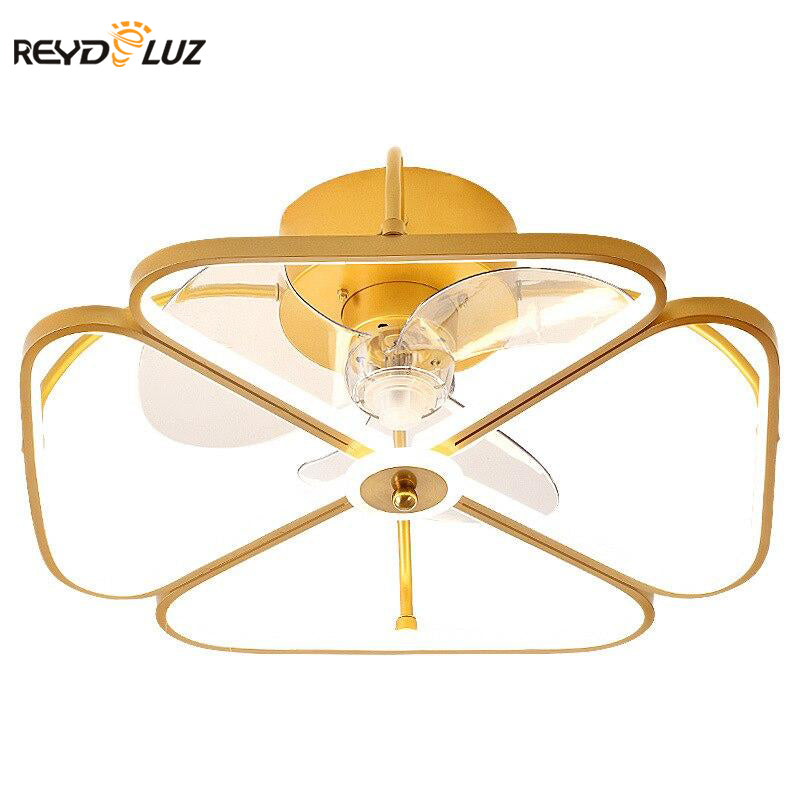 Modern Nordic Ceiling Fan Light with Minimalist Painted for dining room bedroom living room lamp Fashion led fan Chandeliers