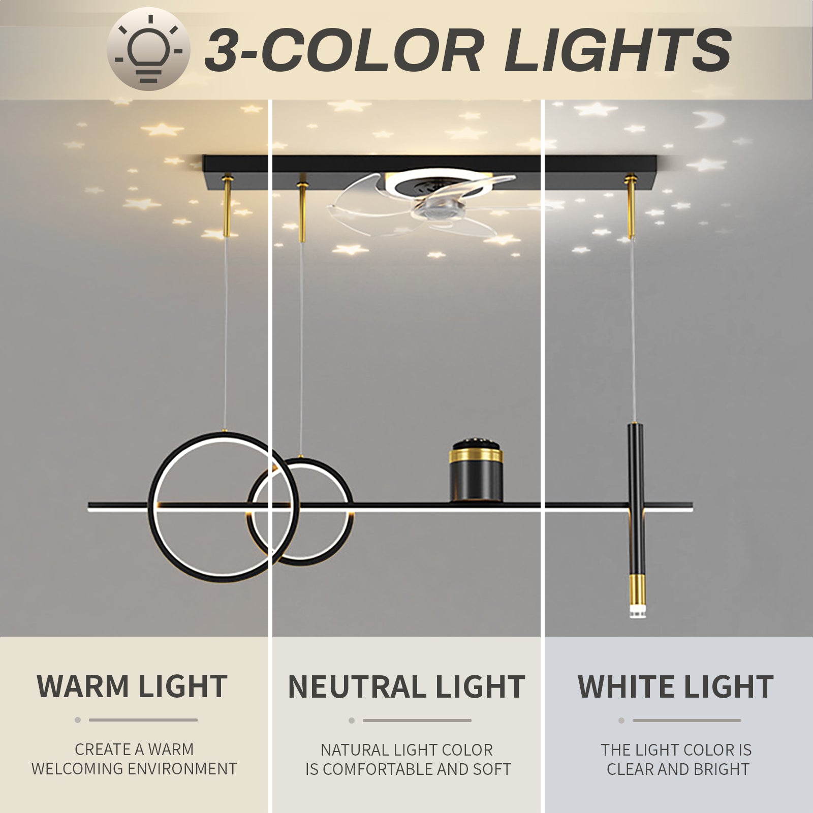 Restaurante Ceiling Fan with Light for Living Room Decor Indoor Lighting Restaurante Ceiling Fan Lamp Lights with Remote Control FAN