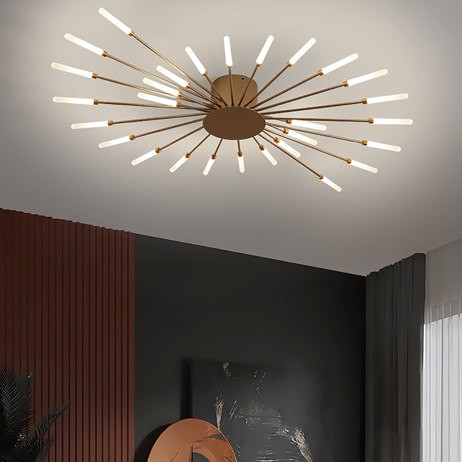 Modern Ceiling Light, Flush Mount Ceiling Lamp Acrylic Lampshade Chandelier、