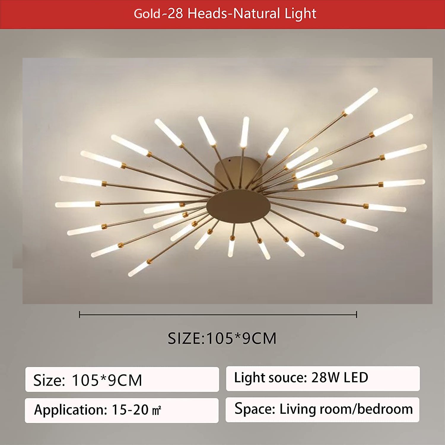 Modern Ceiling Light, Flush Mount Ceiling Lamp Acrylic Lampshade Chandelier、