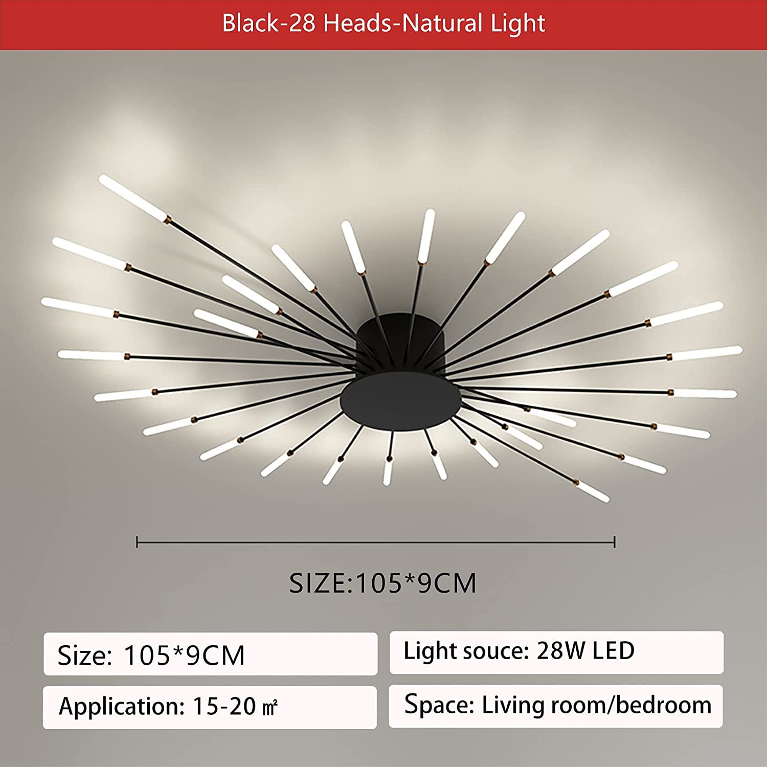 Modern Ceiling Light, Flush Mount Ceiling Lamp Acrylic Lampshade Chandelier、