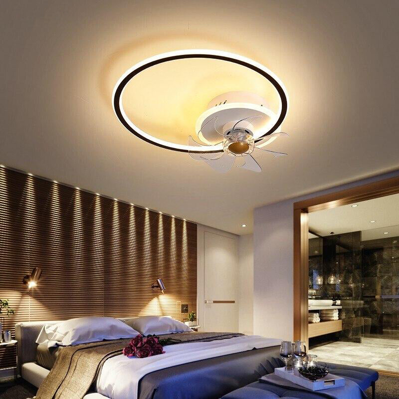 Modern Minimalist Ceiling Fan with Lights for Bedroom Living Room Indoor Lighting Decoration Nordic Light Remote Control
