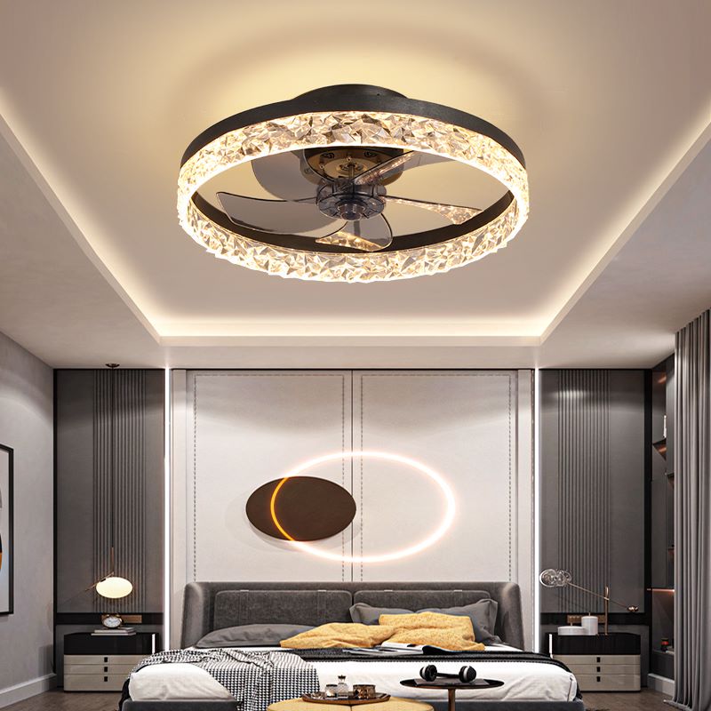 REYDELUZ LED Ceiling Fan with Light Dimmable Ceiling Fan Lights with Remote Control Adjustable Wind Speed Fan Lights for Living Room Bedroom Hallway Dining Room Office