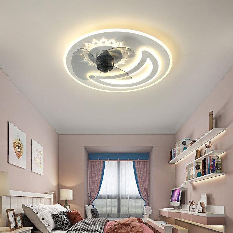Modern LED Ceiling Fan Lights with Remote Control Lighting for Bedroom Lliving Room Fan Lamp