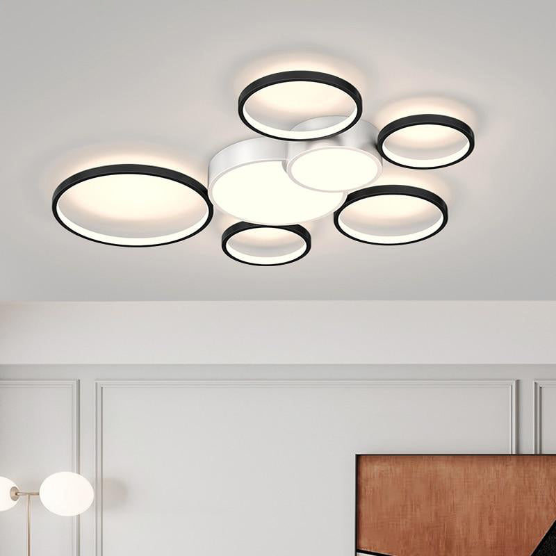 Round Modern LED Chandelier for living room bedroom study kitchen Dimming Home Acrylic Ceiling Chandelier lighting decoration.