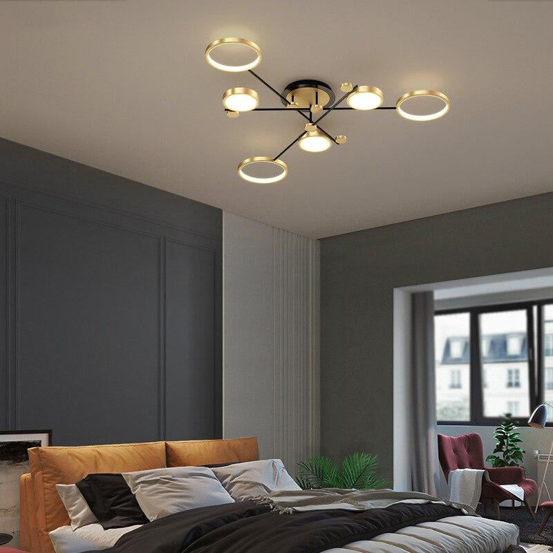 Modern LED Ceiling Lighting For Living Room Bedroom New Lamp Gold Frame Aluminum Indoor Fixture Light Lustres TODAYBI